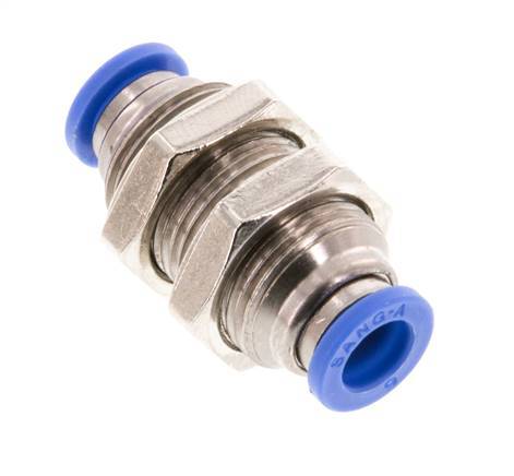 Racor rápido de 6mm de latón/PA 66 NBR Bulkhead [2 piezas]