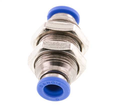 Racor rápido de 6mm de latón/PA 66 NBR Bulkhead [2 piezas]