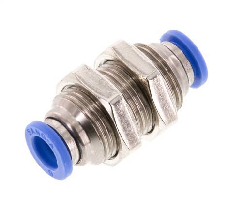 Racor rápido de 6mm de latón/PA 66 NBR Bulkhead [2 piezas]