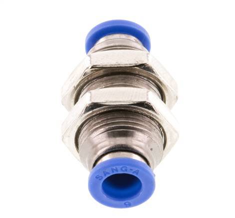 Racor rápido de 6mm de latón/PA 66 NBR Bulkhead [2 piezas]
