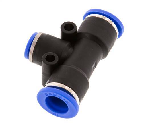 Racor en T de 6mm x 10mm PA 66 NBR [2 piezas]
