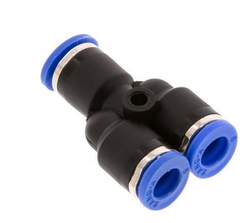 Racor rápido en Y de 6 mm PA 66 NBR [2 piezas]