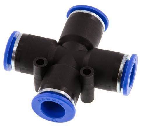Racor en cruz de 12 mm PA 66 NBR