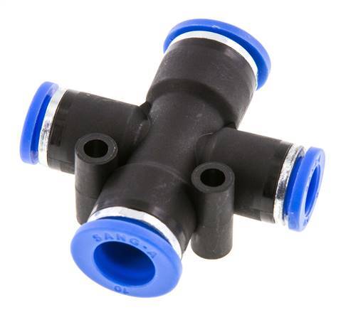 Racor en cruz 8mm x 10mm PA 66 NBR 2 salidas