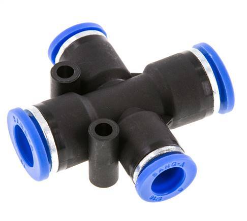 Racor en cruz 8mm x 10mm PA 66 NBR 2 salidas