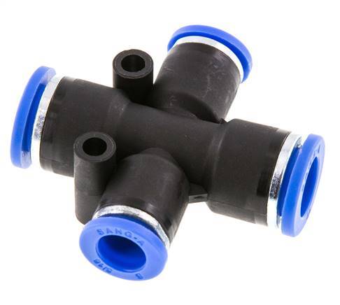 Racor en cruz 8mm x 10mm PA 66 NBR 2 salidas