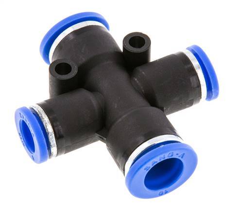 Racor en cruz 8mm x 10mm PA 66 NBR 2 salidas