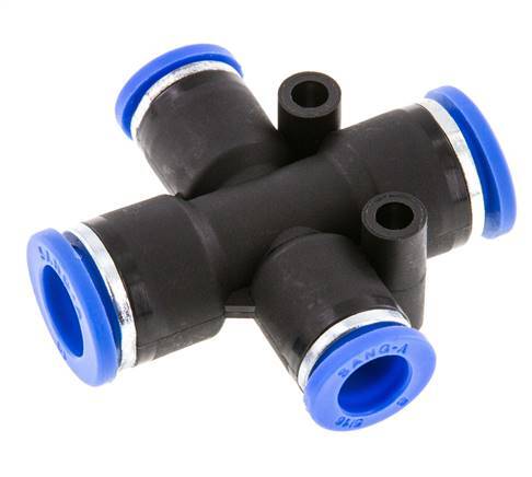 Racor en cruz 8mm x 10mm PA 66 NBR 2 salidas