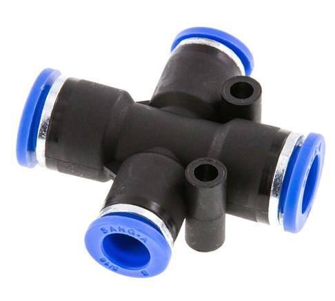 Racor en cruz 8mm x 10mm PA 66 NBR 2 salidas