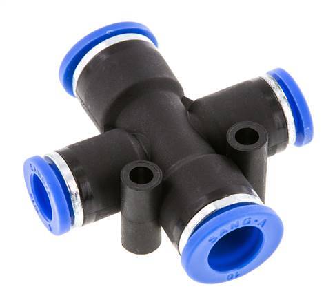 Racor en cruz 8mm x 10mm PA 66 NBR 2 salidas