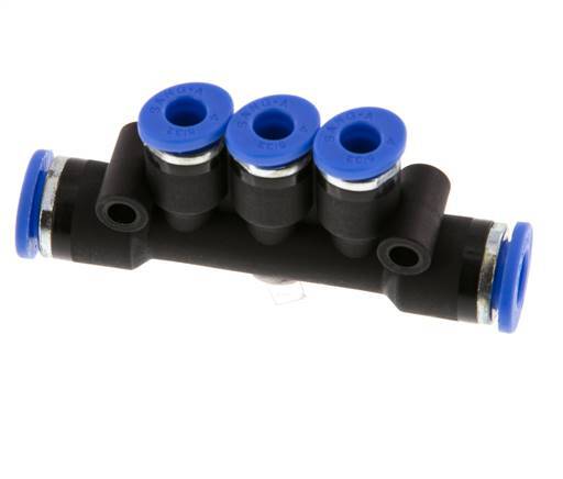 Racor de 3 vías de 4mm x 6mm latón/PA 66 NBR [2 piezas]