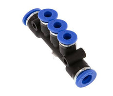 Racor de 3 vías de 4mm x 6mm latón/PA 66 NBR [2 piezas]