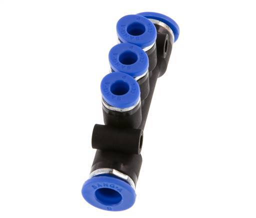 Racor de 3 vías de 4mm x 6mm latón/PA 66 NBR [2 piezas]