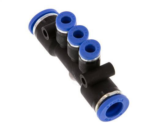 Racor rápido de 3 vías de 4 mm x 8 mm Latón/PA 66 NBR