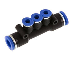 Racor rápido de 3 vías de 4 mm x 8 mm Latón/PA 66 NBR