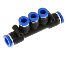 Racor rápido de 3 vías 6mm x 8mm Latón/PA 66 NBR