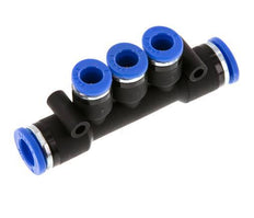 Racor rápido de 3 vías 6mm x 8mm Latón/PA 66 NBR