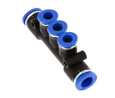 Racor rápido de 3 vías 6mm x 8mm Latón/PA 66 NBR