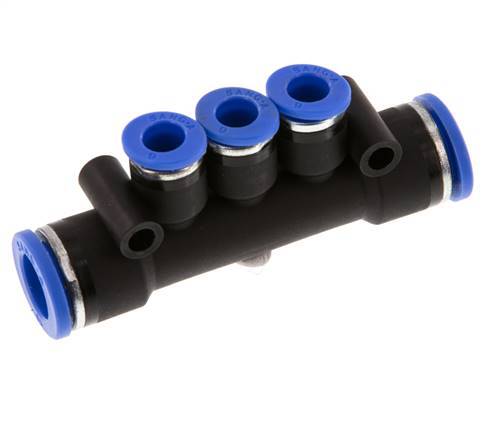 Racor rápido de 3 vías 6mm x 10mm Latón/PA 66 NBR