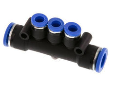 Racor rápido de 3 vías 6mm x 10mm Latón/PA 66 NBR