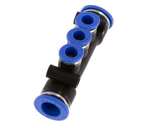 Racor rápido de 3 vías 6mm x 10mm Latón/PA 66 NBR