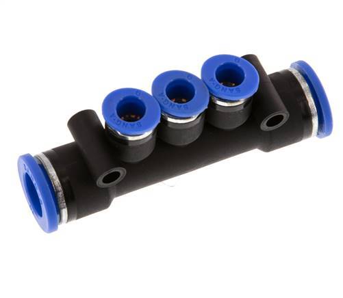 Racor rápido de 3 vías 6mm x 10mm Latón/PA 66 NBR