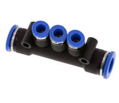 Racor rápido de 3 vías 6mm x 10mm Latón/PA 66 NBR