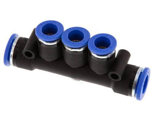 Racor rápido de 3 vías 8mm x 10mm Latón/PA 66 NBR