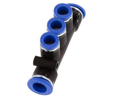 Racor rápido de 3 vías 8mm x 10mm Latón/PA 66 NBR