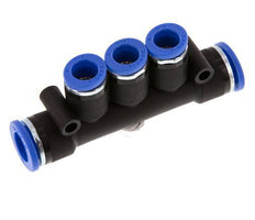 Racor rápido de 3 vías 8mm x 10mm Latón/PA 66 NBR