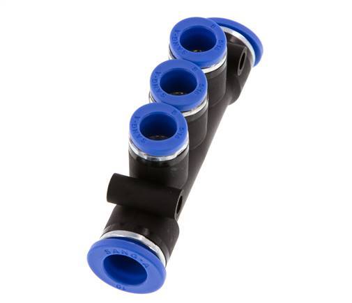 Racor rápido de 3 vías 8mm x 10mm Latón/PA 66 NBR