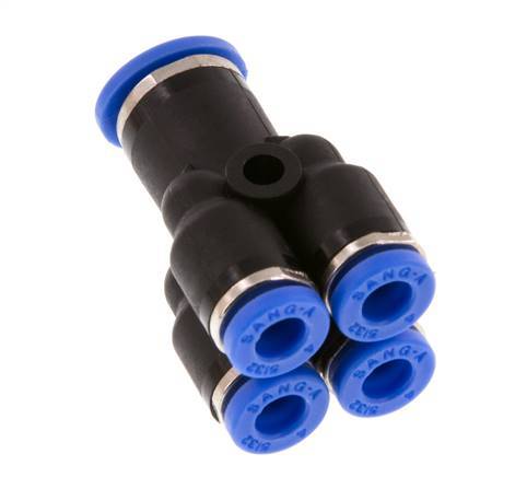 Racor en Y de 4mm x 6mm para colectores Latón/PA 66 NBR [2 piezas]