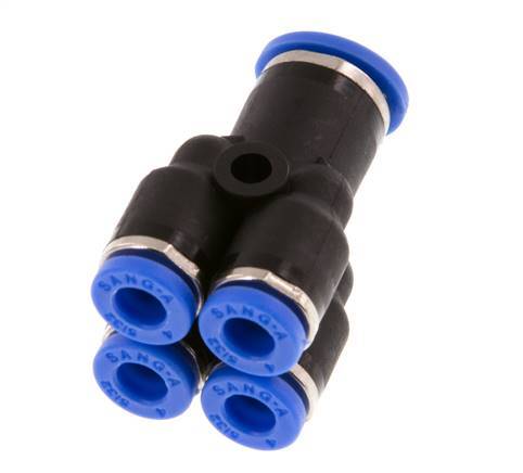 Racor en Y de 4mm x 6mm para colectores Latón/PA 66 NBR [2 piezas]