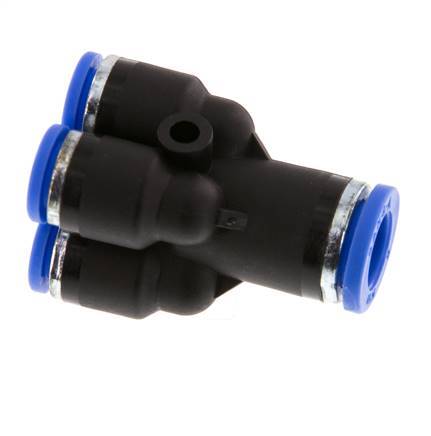 Racor de 4 vías en Y de 6 mm x 8 mm Latón/PA 66 NBR
