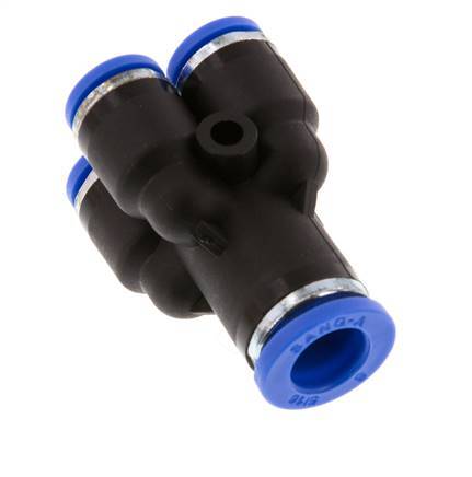 Racor de 4 vías en Y de 6 mm x 8 mm Latón/PA 66 NBR