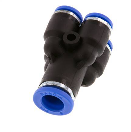 Racor de 4 vías en Y de 6 mm x 8 mm Latón/PA 66 NBR
