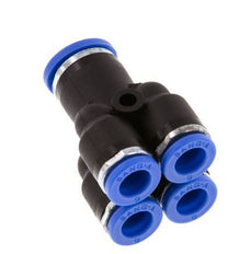 Racor de 4 vías en Y de 6 mm x 8 mm Latón/PA 66 NBR