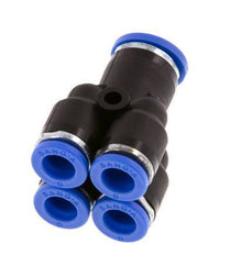 Racor de 4 vías en Y de 6 mm x 8 mm Latón/PA 66 NBR