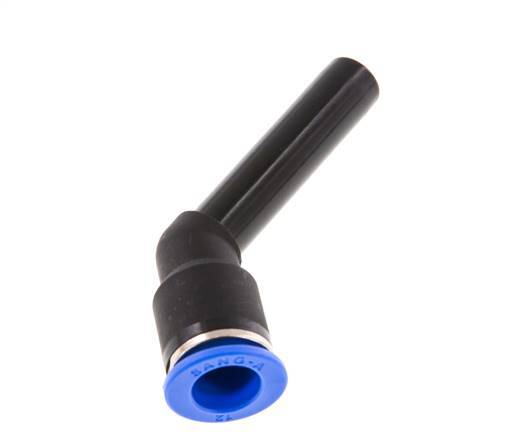 Codo de 12mm x 12mm 45deg con manguito largo de PA 66 NBR [2 piezas]