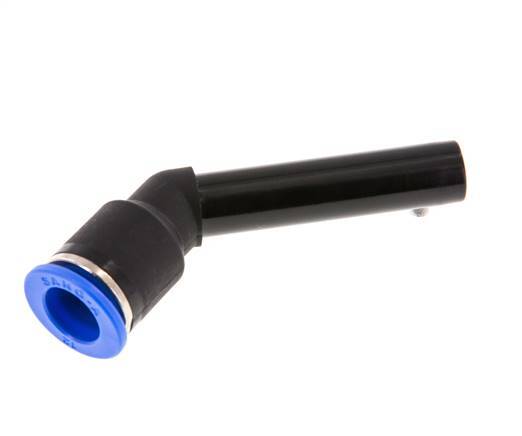 Codo de 12mm x 12mm 45deg con manguito largo de PA 66 NBR [2 piezas]