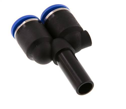 Racor rápido en Y de 12 mm x 12 mm con enchufe PA 66 NBR