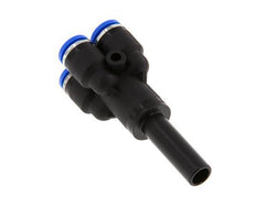 Racor de 4 vías en Y de 6 mm x 8 mm con tapón de latón/PA 66 NBR