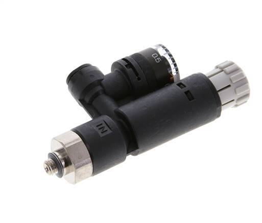 Regulador de presión neumático 4mm - M5 con manómetro