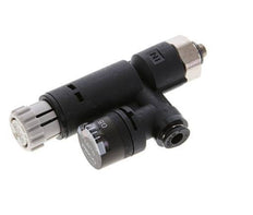 Regulador de presión neumático 4mm - M5 con manómetro