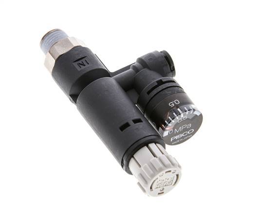 Regulador de presión neumático 4mm - R1/8'' con manómetro