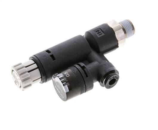 Regulador de presión neumático 4mm - R1/8'' con manómetro