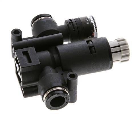 Regulador de presión neumático de 8 mm con manómetro