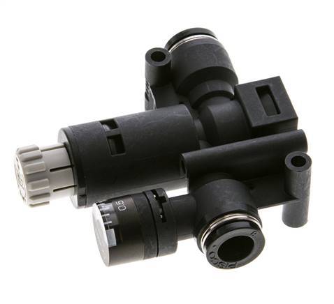 Regulador de presión neumático de 8 mm con manómetro