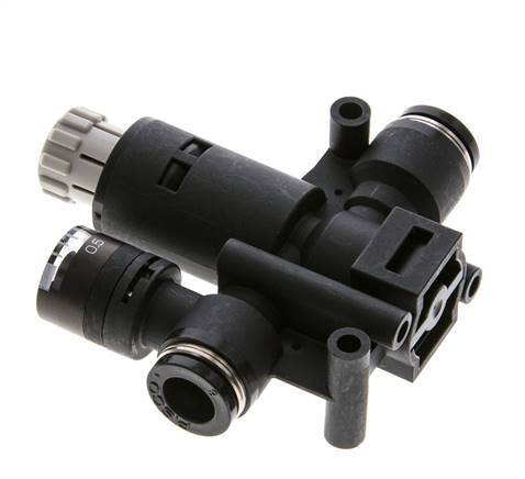 Regulador de presión neumático de 8 mm con manómetro