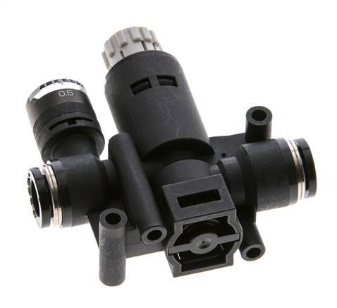Regulador de presión neumático de 8 mm con manómetro
